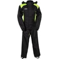 thumbnail image 1 of First Mfg Co - Rain Suit - Women's Motorcycle Biker Riding Rain Suit - Ripstop - Neon Green Black - 4X Large, 1 of 3