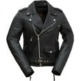 thumbnail image 1 of First Mfg Co - Rockstar - Women's Motorcycle Biker Riding Black Leather Jacket - Large - Underarm Grommets Insulated Zip-Out Thermal Liner Epaulets Armor pocket Action Back, 1 of 3