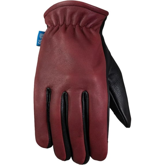 First Mfg Co - Roper BF10 Edition - Men's Motorcycle Biker Riding Black Oxblood Leather Gloves - 2X Large - Touch Screen Support