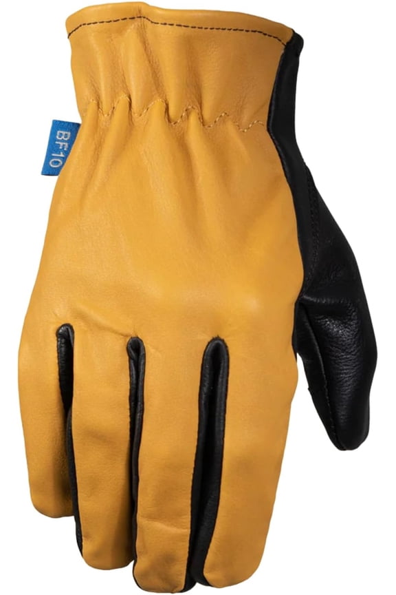 - Roper BF10 Edition - Men's Motorcycle Biker Riding Black Tan Leather Gloves - Medium - Touch Screen Support