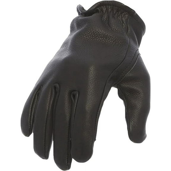 First Mfg Co - Roper - Men's Motorcycle Biker Riding Black Leather Gloves - Touch Screen Support