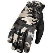 First Mfg Co - Roper - Mens Motorcycle Biker Riding Camouflage Leather Gloves - Touch Screen Support
