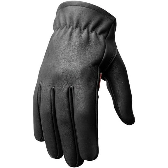 First Mfg Co - Roper - Men's Motorcycle Biker Riding Leather Gloves Black Red