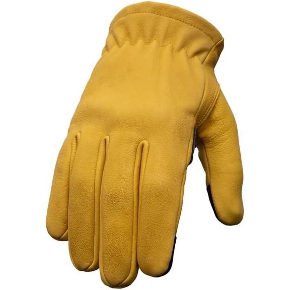 First Mfg Co - Roper - Men's Motorcycle Biker Riding Leather Gloves Yellow Black