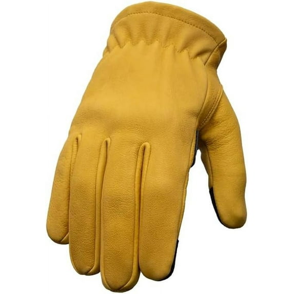First Mfg Co - Roper - Men's Motorcycle Biker Riding Leather Gloves Yellow Black