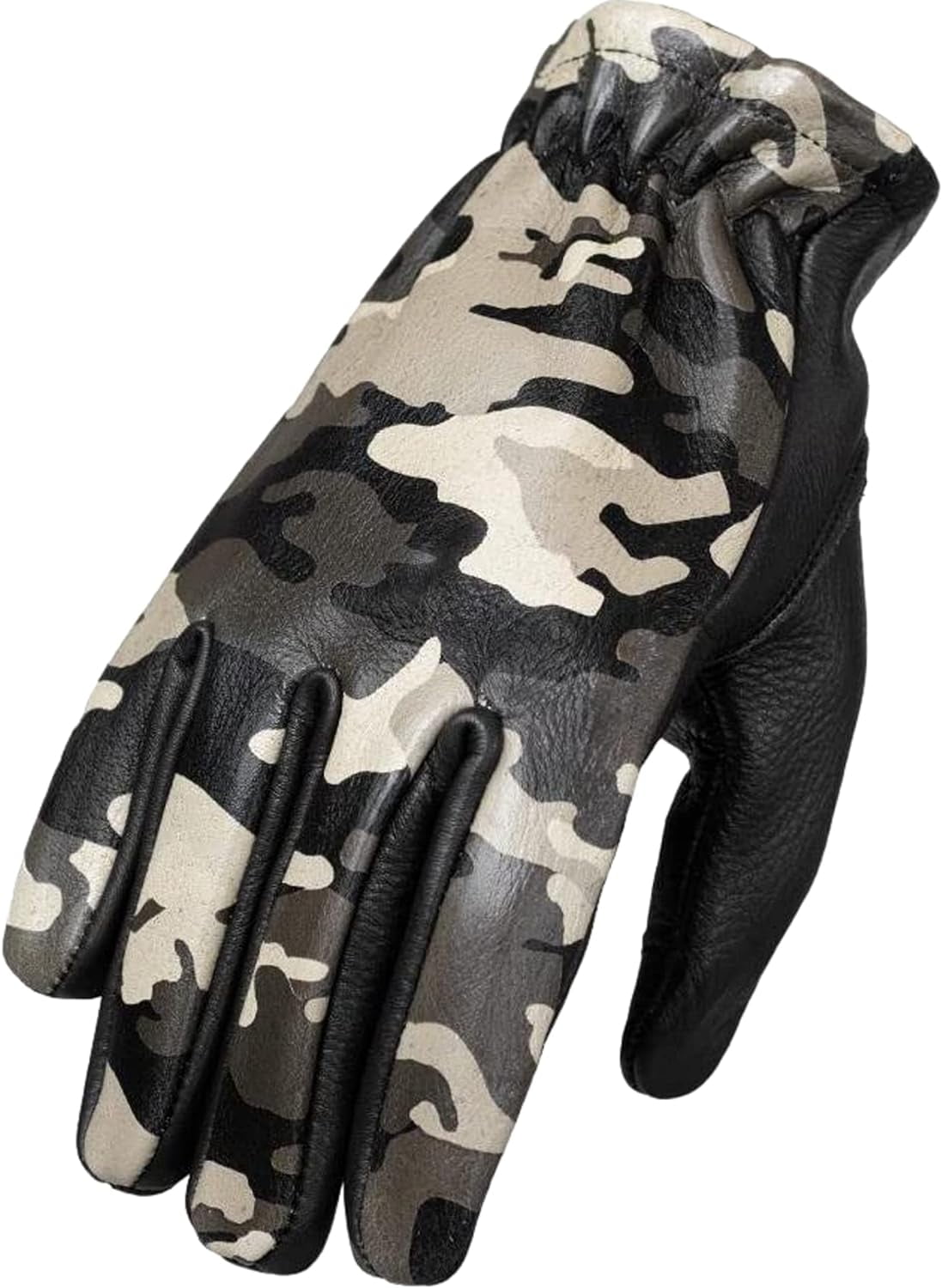 First Mfg Co - Roper - Women's Motorcycle Biker Riding Leather Gloves - Camouflage - Extra Small