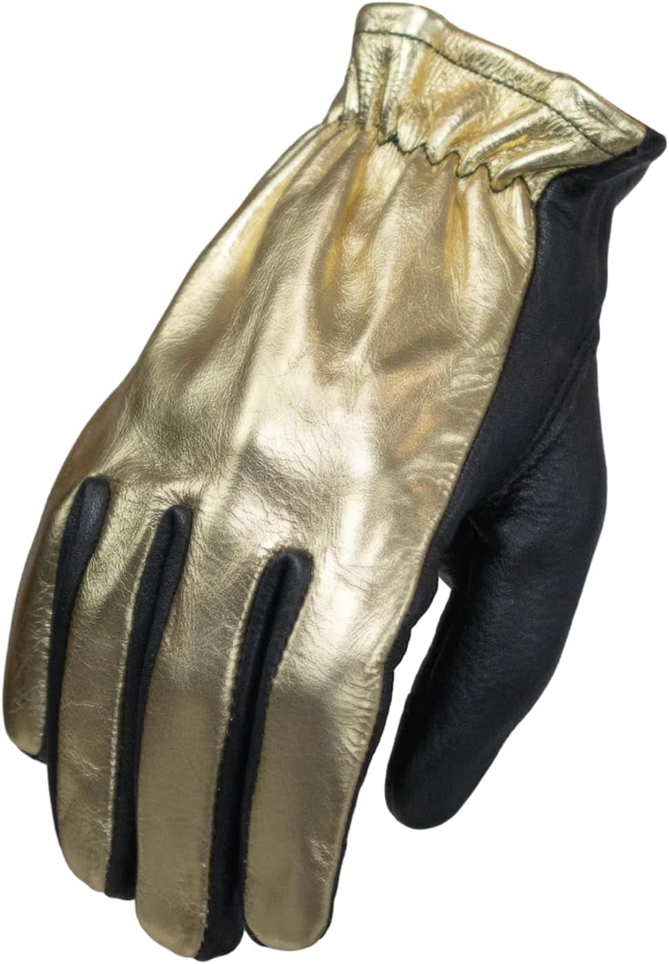 First Mfg Co - Roper - Women's Motorcycle Biker Riding Leather Gloves - Gold - Extra Small