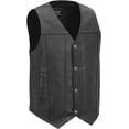 thumbnail image 1 of First Mfg Co - Runner - Men's Motorcycle Biker Riding Black Leather Vest - Small, 1 of 3