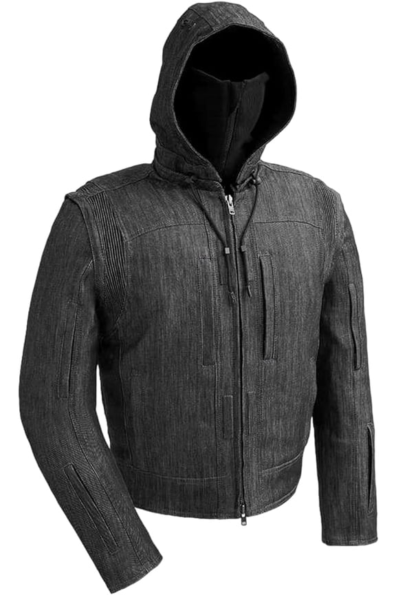 - Rybak - Men's Motorcycle Biker Riding Denim Jacket - Small