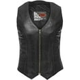 thumbnail image 1 of First Mfg Co - Savannah - Women's Motorcycle Biker Riding Black Leather Vest - Extra Large - Back Lacing, 1 of 3