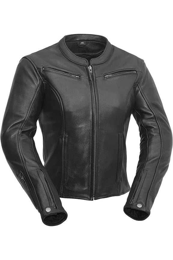 - Speed Queen - Women's Motorcycle Biker Riding Black Leather Jacket - Extra Small - Action Back Grommets Thermal Liner