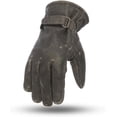 thumbnail image 1 of First Mfg Co - Teton - Men's Motorcycle Biker Riding Black Leather Gloves - Extra Large - Distressed Leather, 1 of 2