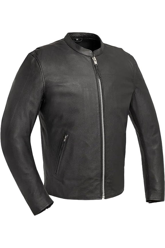 - Titan - Men's Motorcycle Biker Riding Black Leather Jacket - 2X Large