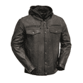 thumbnail image 1 of First Mfg Co - Vendetta - Men's Motorcycle Riding Leather Jacket, Bikers Leather Jacket with Removable Hood, CCW & Armor Pockets, 1 of 6