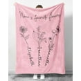 thumbnail image 1 of First Mom Now Grandma Birth Flowers Blanket, Personalized, Mom Grandma Blanket Gift for Mom Gift for Grandma, Mom Blanket, Grandma Blanket A Blankets, 1 of 5