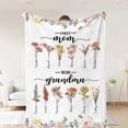 thumbnail image 1 of First Mom Now Grandma Birth Flowers Blanket, Personalized, Mom Grandma Blanket Gift for Mom Gift for Grandma, Mom Blanket, Grandma Blanket Blankets, 1 of 5