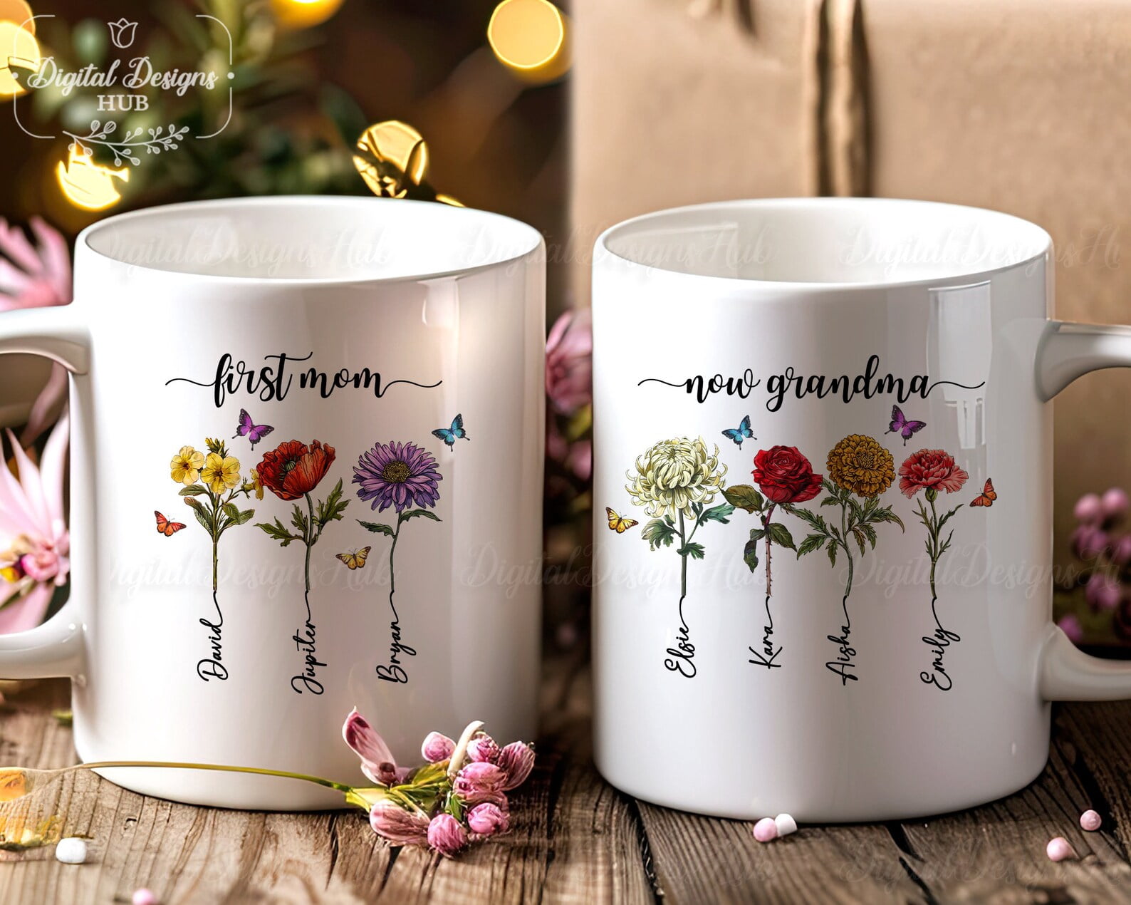 First Mom, Now Grandma Garden Gift | Mom Grandma Garden Mug | Custom ...