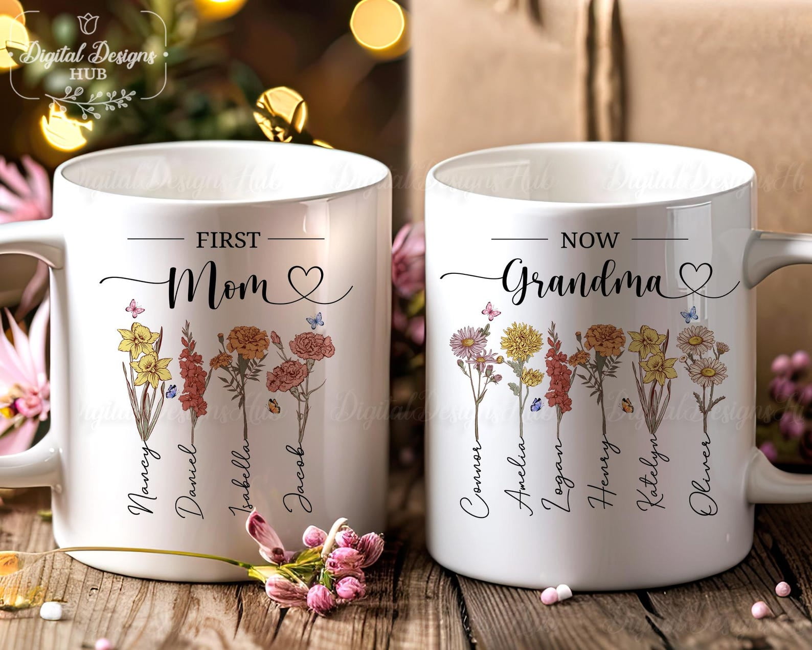 NAZENTI Grandma Mug, 15oz Ceramic Coffee Mug Gift For Nana, Mother, Christmas Present