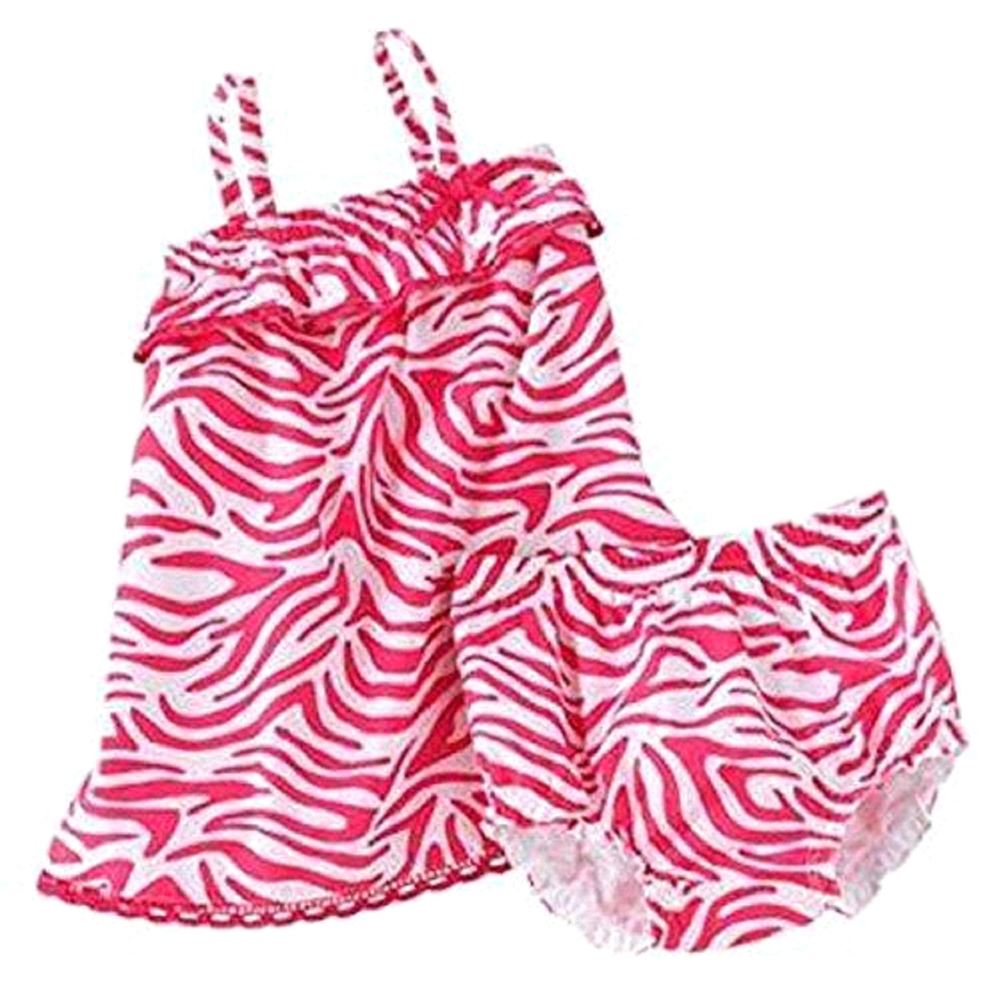 First Moment Baby Girls Zebra Print Sundress and Diaper Cover (3 Months