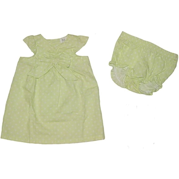 First Moments Baby Girls 2 Piece Lime Green Dress & Diaper Cover - 3 Months