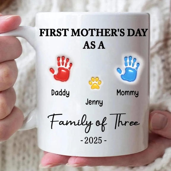 First Mother Day, Personalized Custom 3D Inflated Effect Mug, Gift For Mom, Bekilab Ceramic Coffee Mug, 11oz 15oz Gift