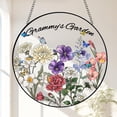 thumbnail image 1 of First Mother's Day Birth Flowers Glass Suncatcher, Family Memorial Decor, 7.9 in, 1 of 3