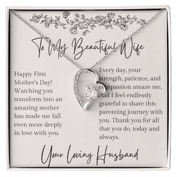 First Mother's Day Gift For New Mom From Husband Pendant Necklace (StandardBox)