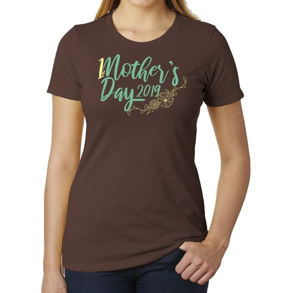 First Mothers Day T-shirt, Woman's Graphic T-shirts, Cute Mom Shirts - Espresso MH200WMOM S22 3XL