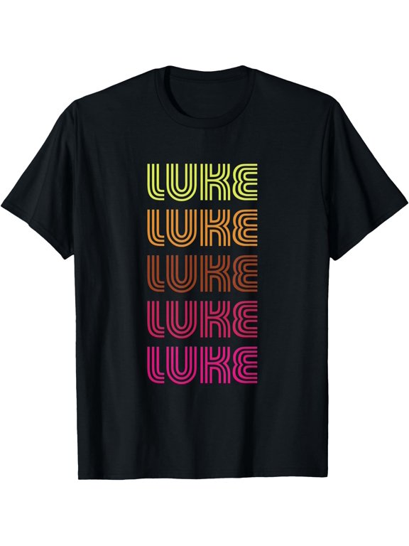 First Name Luke Funky Retro Disco Design T-Shirt
