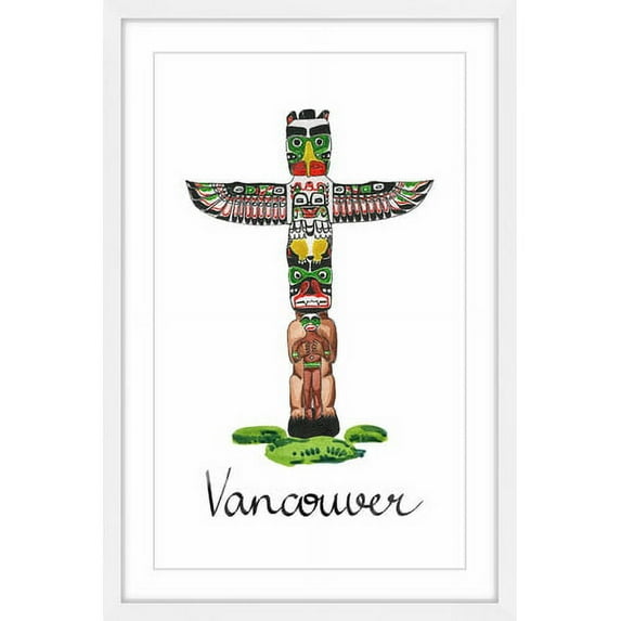 "First Nations Totem Pole" Framed Painting Print
