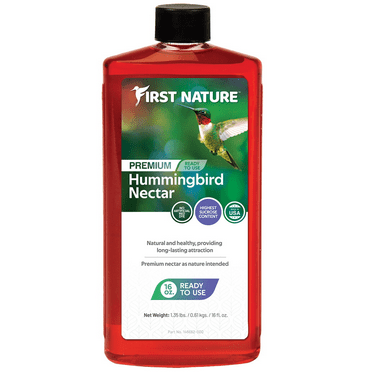 First Nature 16 oz. Ready-to-Use Premium Hummingbird Nectar, Red, Natural & Healthy