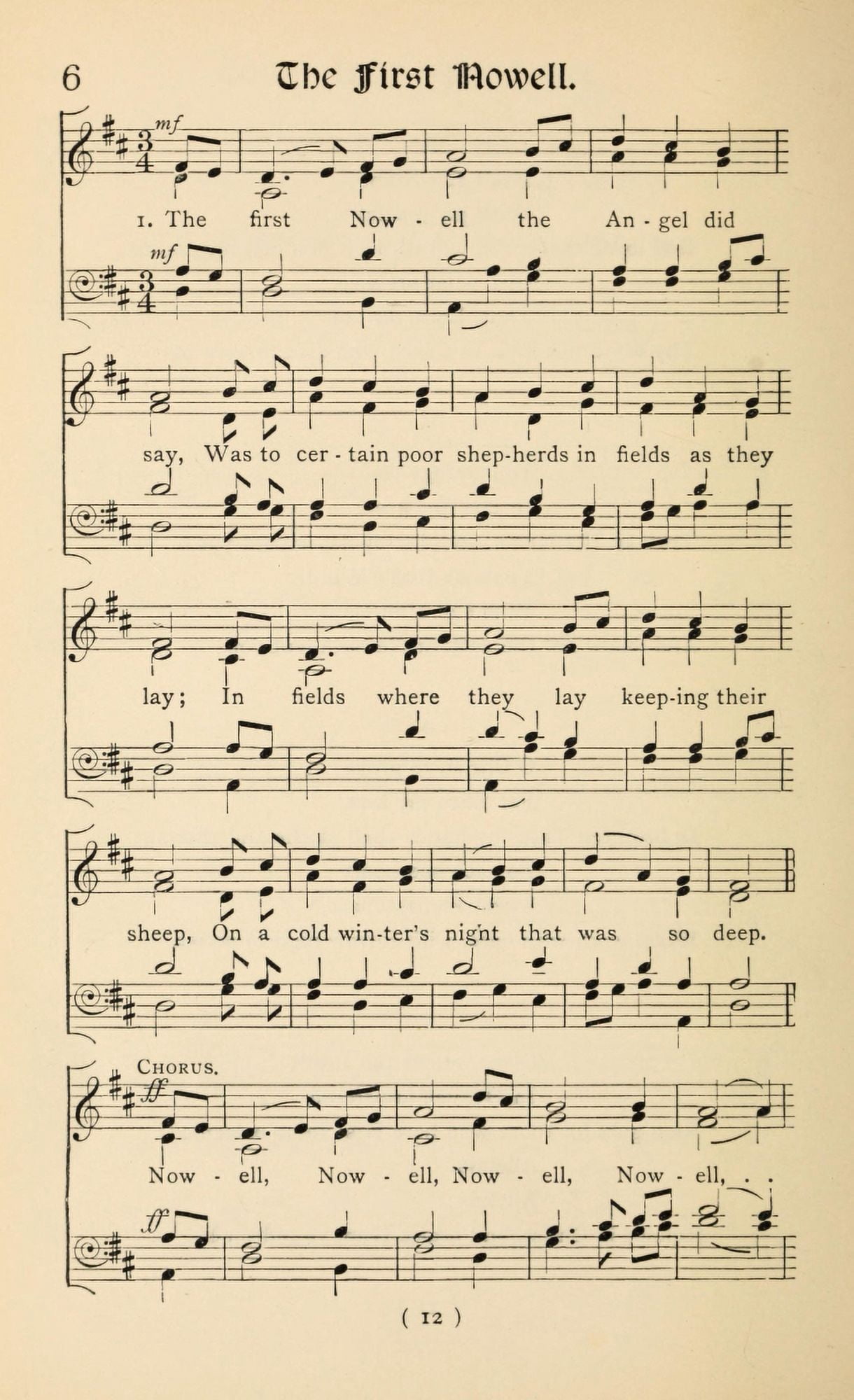 First Nowell 1 Traditional Christmas Carols New & Old 1850 Canvas Art - (18 x 24)