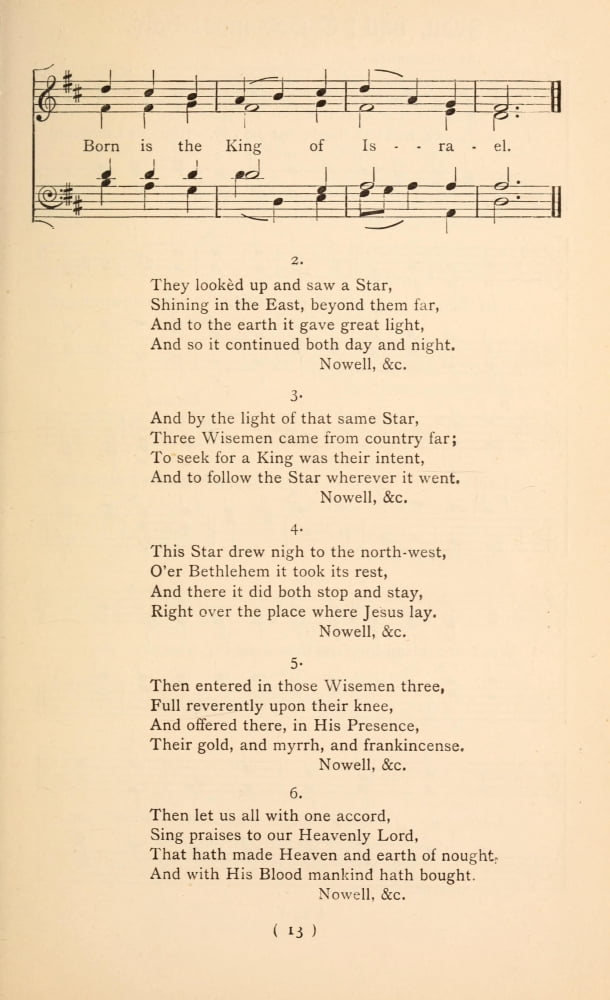 First Nowell 2 Traditional Christmas Carols Old & New 1850 Canvas Art - (24 x 36)