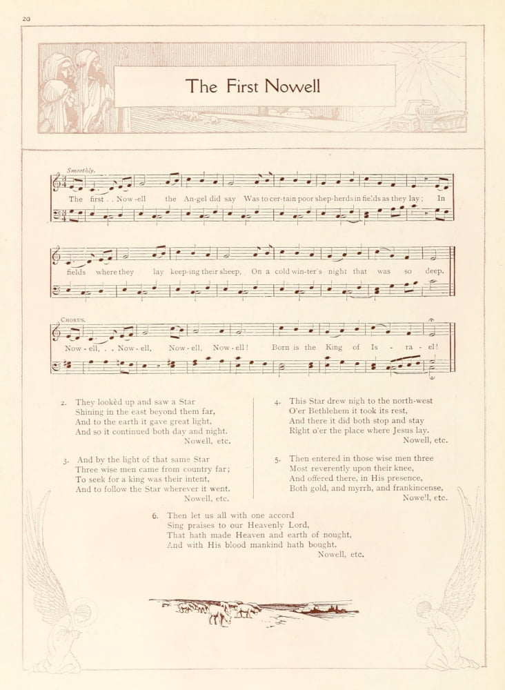 First Nowell Traditional Christmas Carols 1922 Canvas Art - (24 x 36)