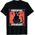 thumbnail image 1 of First Of All I'm A Delight Grumpy Black Cat Lightning Unisex T-Shirt, 1 of 5