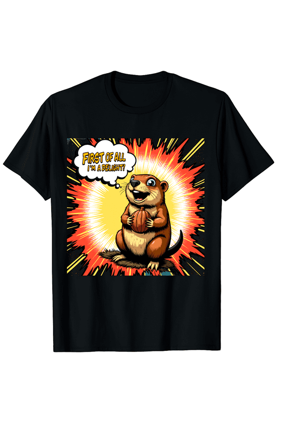 First Of All Im A Delight Squirrel Pop Art Men Women Short Sleeve Graphic T-Shirt, Daily Wear