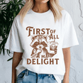 thumbnail image 1 of First Of All Im A Delight Vintage Halloween Raccoon Shirt, Spooky Season Tee, Happy Halloween , Ghost Pumpkin Tshirt, Funny Holiday Gift, 1 of 5