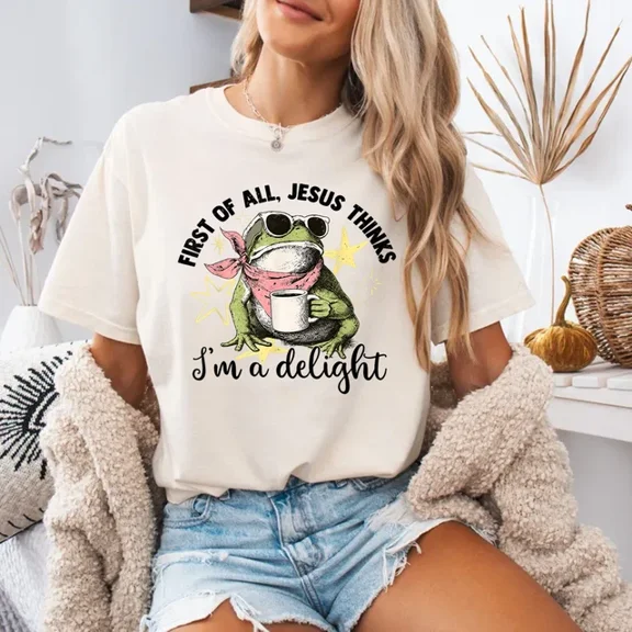 First Of All Jesus Thinks I'm A Delight Flog Frog T-Shirt