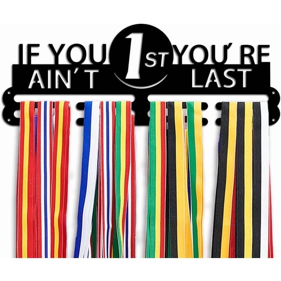 First Place Medal Holder Display Word Medal Hanger Tiered Award Ribbon Hanger 2-Line Sturdy Race Medal Display Wall Mount Medals for Over 50 Medals for Athletes Easy to Install