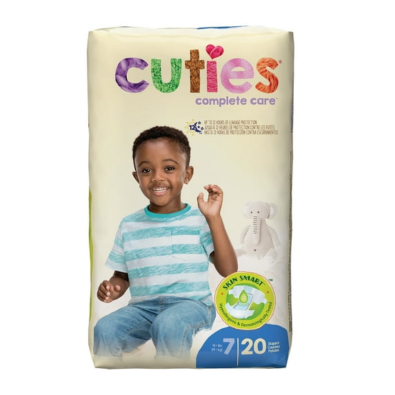 Cuties Complete Care Baby Baby Diaper Size 7, Over 41 lbs. CRD701, 80 Ct