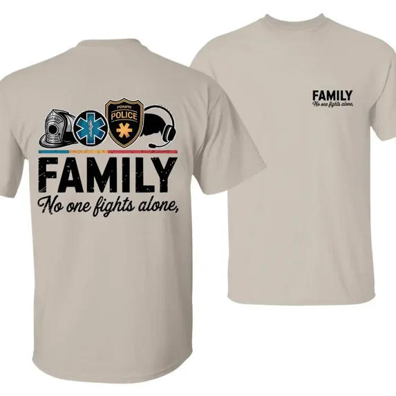 First Responder Family Shirt – Patriotic Firefighter EMS Police Tee, Unisex Support Apparel for Heroes, Gift for Dispatchers & Rescue Workers