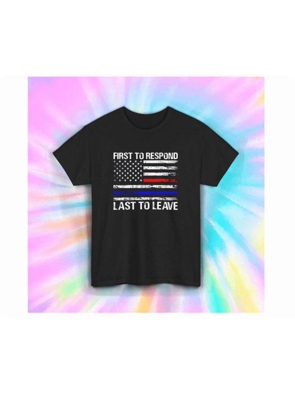 First Responder Shirt Thin Red Blue Line Flag Honor Duty Hot Trending Shirt, Vintage Birthday Gift