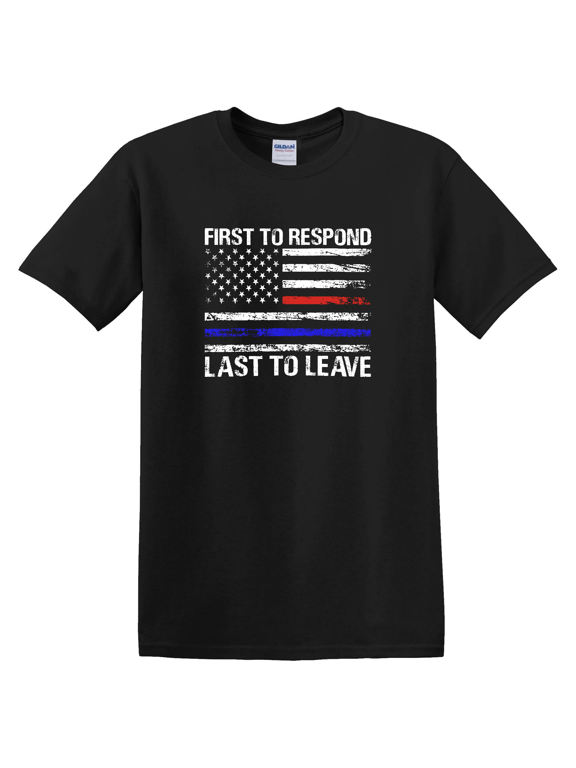First Responder Thin Red Blue Line Flag Honor T-Shirt