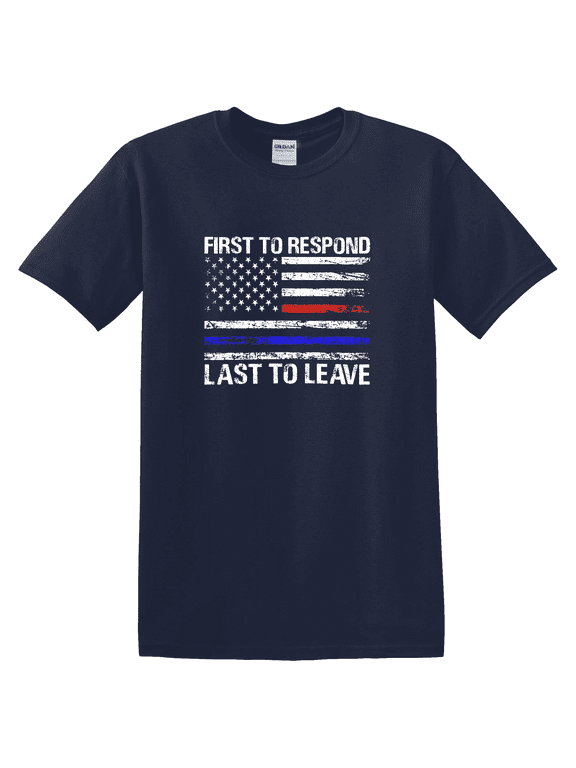 First Responder Thin Red Blue Line Flag Honor T-Shirt