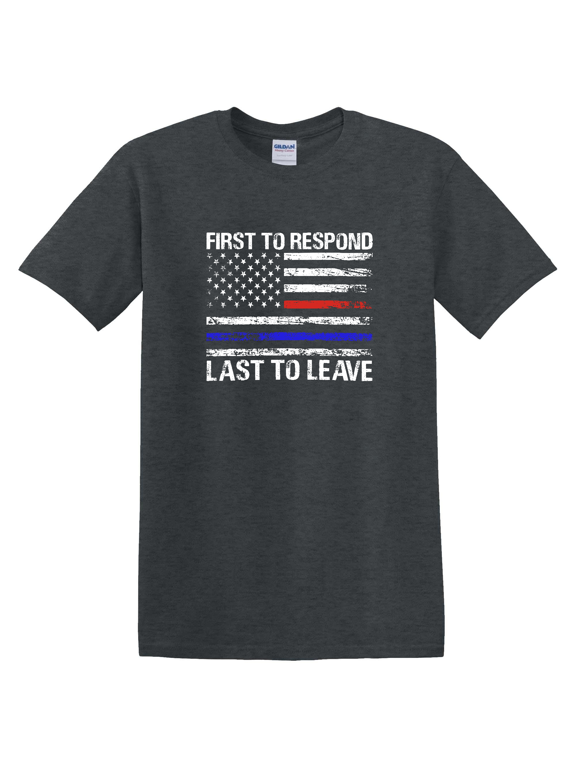 First Responder Thin Red Blue Line Flag Honor T-Shirt