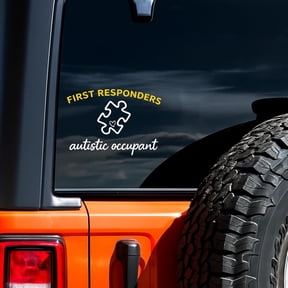 First Responders Autistic Occupant Decal Waterproof UV DTF Vinyl Autism Awareness Sticker, Emergency Alert Autism Car Decal for Vehicles, Windows & Family Safety Awareness Support STK2026-244-DND