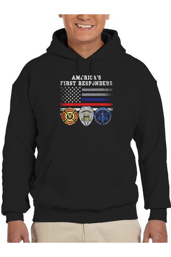 First Responders Quote Hoodie Men -GoatDeals Designs, Male Small