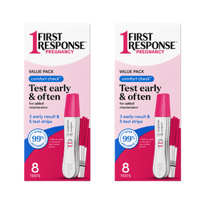 First Response Comfort Check Pregnancy Test, 8 Count Early Result Home Test Kit 2 Pack