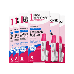 First Response Comfort Check Pregnancy Test, 8 Count Early Result Home Test Kit 6 Pack