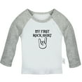 thumbnail image 1 of My First Rock Shirt Funny T shirt For Baby, Newborn Babies T-shirts, Infant Tops, 0-24M Kids Graphic Tees Clothing (Long Gray Raglan T-shirt, 18-24 Months), 1 of 4